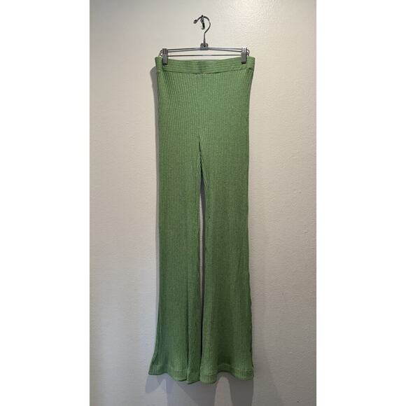 ALIX NYC Size Small Delancey Kelly Ribbed Flare Pants High Waisted Green Sexy - Picture 1 of 9